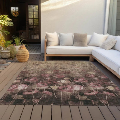 Aurora Taupe Washable Indoor-Outdoor Rug-Outdoor Rugs-LOOMLAN Rugs-LOOMLAN