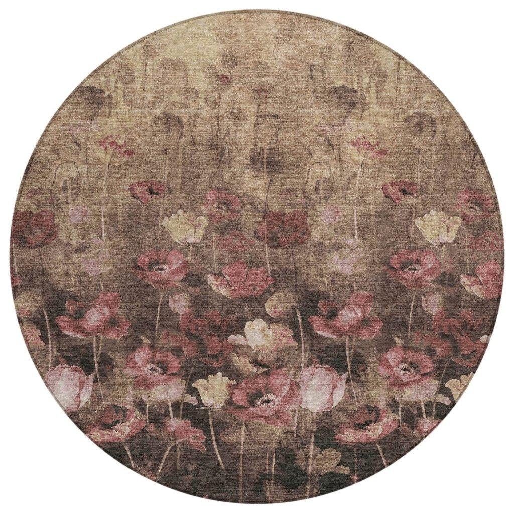 Aurora Taupe Washable Indoor-Outdoor Rug-Outdoor Rugs-LOOMLAN Rugs-8' x 8'-LOOMLAN