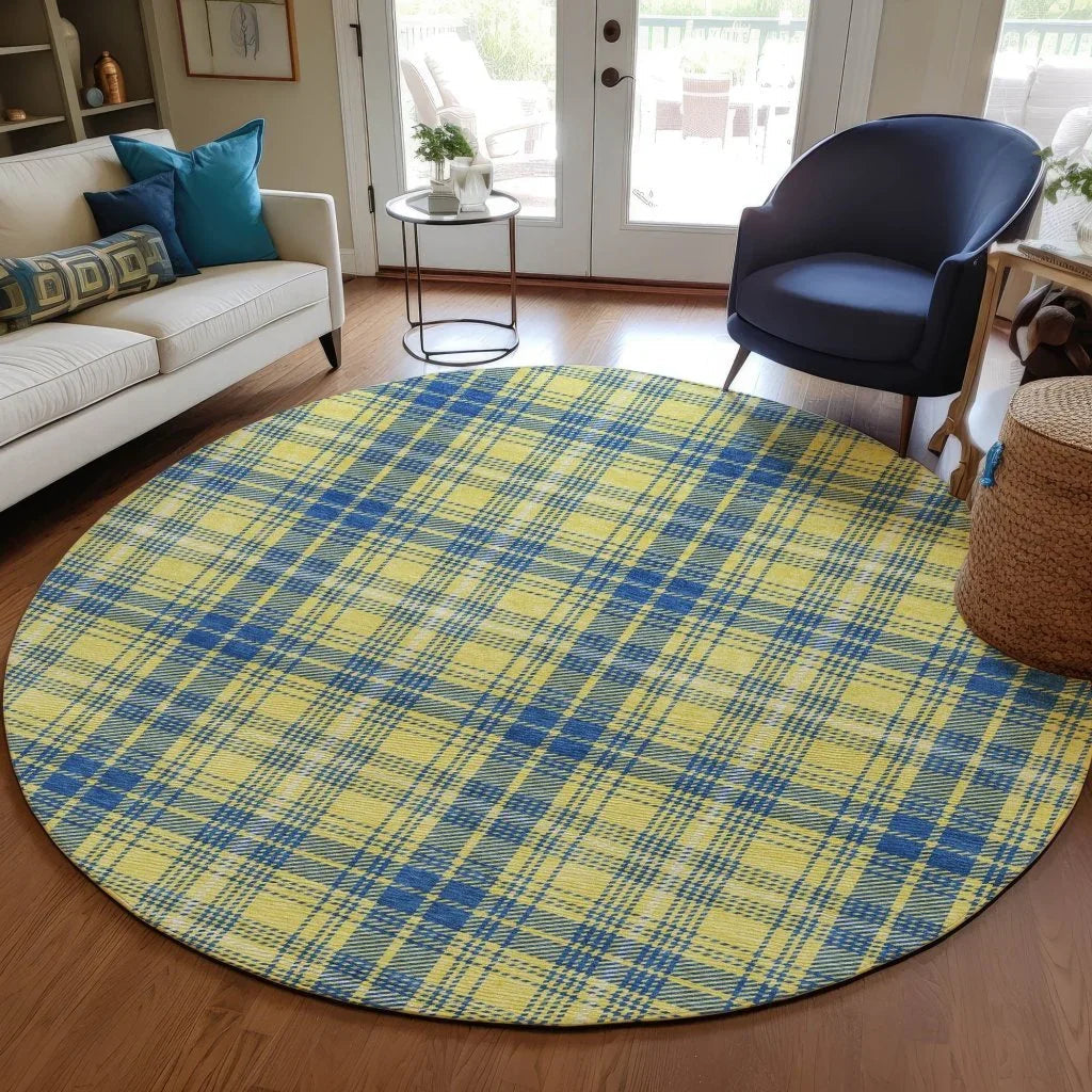 Aurora Yellow Washable Indoor-Outdoor Rug-Outdoor Rugs-LOOMLAN Rugs-LOOMLAN