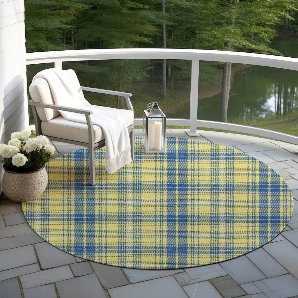 Aurora Yellow Washable Indoor-Outdoor Rug-Outdoor Rugs-LOOMLAN Rugs-LOOMLAN