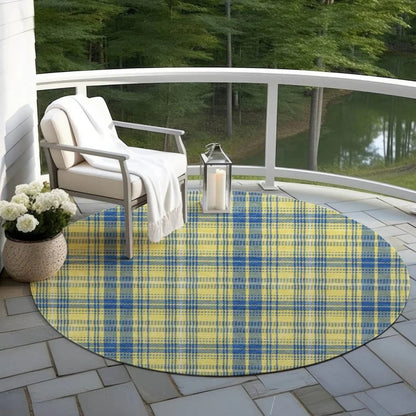Aurora Yellow Washable Indoor-Outdoor Rug-Outdoor Rugs-LOOMLAN Rugs-LOOMLAN