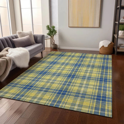 Aurora Yellow Washable Indoor-Outdoor Rug-Outdoor Rugs-LOOMLAN Rugs-LOOMLAN