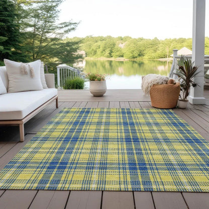 Aurora Yellow Washable Indoor-Outdoor Rug-Outdoor Rugs-LOOMLAN Rugs-LOOMLAN