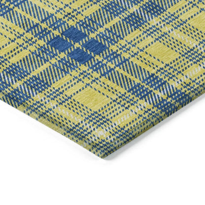 Aurora Yellow Washable Indoor-Outdoor Rug-Outdoor Rugs-LOOMLAN Rugs-LOOMLAN