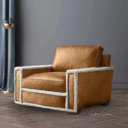 Austin Brown Benchmade Aniline Leather Club Chair - LOOMLAN - Uptown Sebastian - Club Chairs