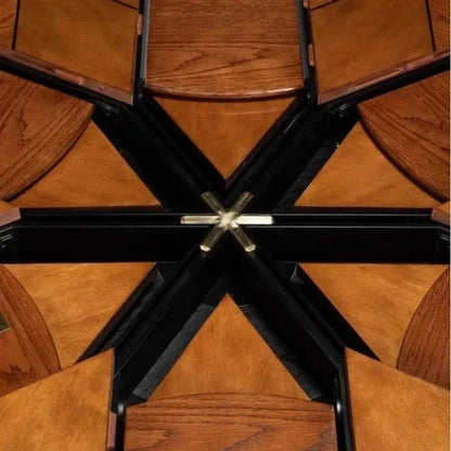 Austin Jupe Brown Round Dining Table-Dining Tables-Sarreid-LOOMLAN