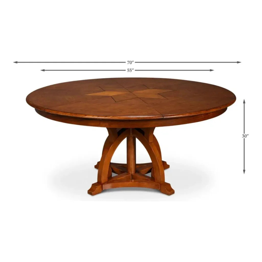 Austin Jupe Brown Round Dining Table-Dining Tables-Sarreid-LOOMLAN