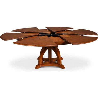 Austin Jupe Brown Round Dining Table-Dining Tables-Sarreid-LOOMLAN