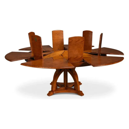 Austin Jupe Brown Round Dining Table-Dining Tables-Sarreid-LOOMLAN