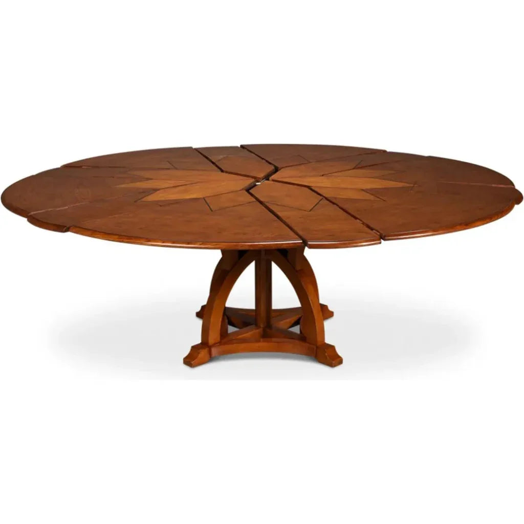 Austin Jupe Brown Round Dining Table-Dining Tables-Sarreid-LOOMLAN