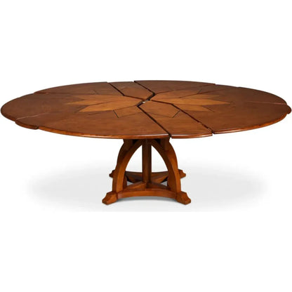 Austin Jupe Brown Round Dining Table-Dining Tables-Sarreid-LOOMLAN