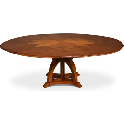 Austin Jupe Brown Round Dining Table-Dining Tables-Sarreid-LOOMLAN