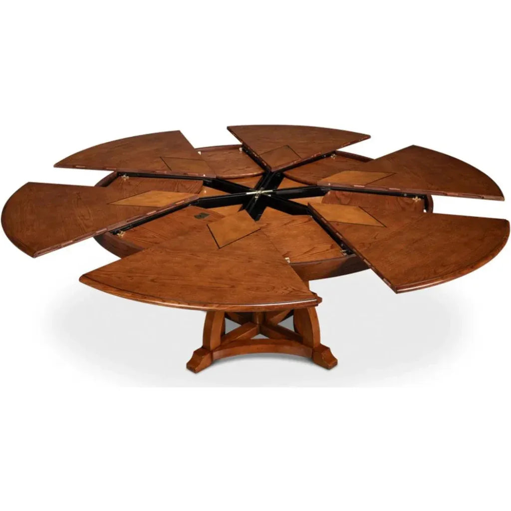 Austin Jupe Brown Round Dining Table-Dining Tables-Sarreid-LOOMLAN