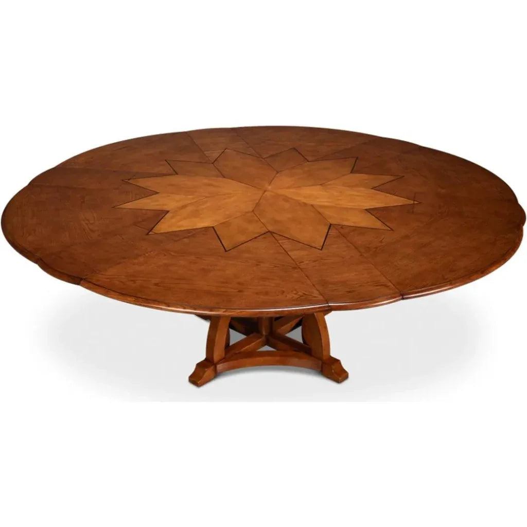 Austin Jupe Brown Round Dining Table-Dining Tables-Sarreid-LOOMLAN