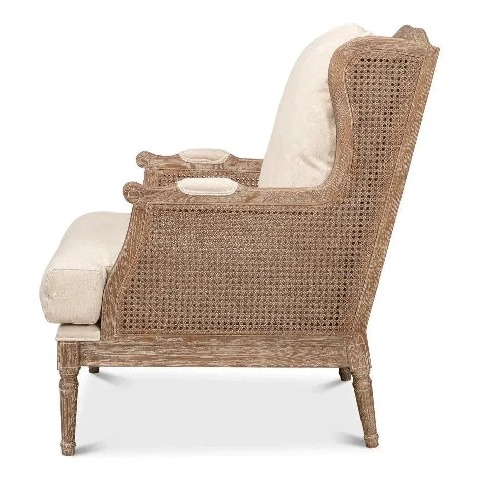 Ava Accent Chair Wingback Down Cushions - LOOMLAN - Sarreid - Accent Chairs