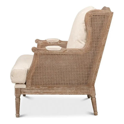 Ava Accent Chair Wingback Down Cushions - LOOMLAN - Sarreid - Accent Chairs