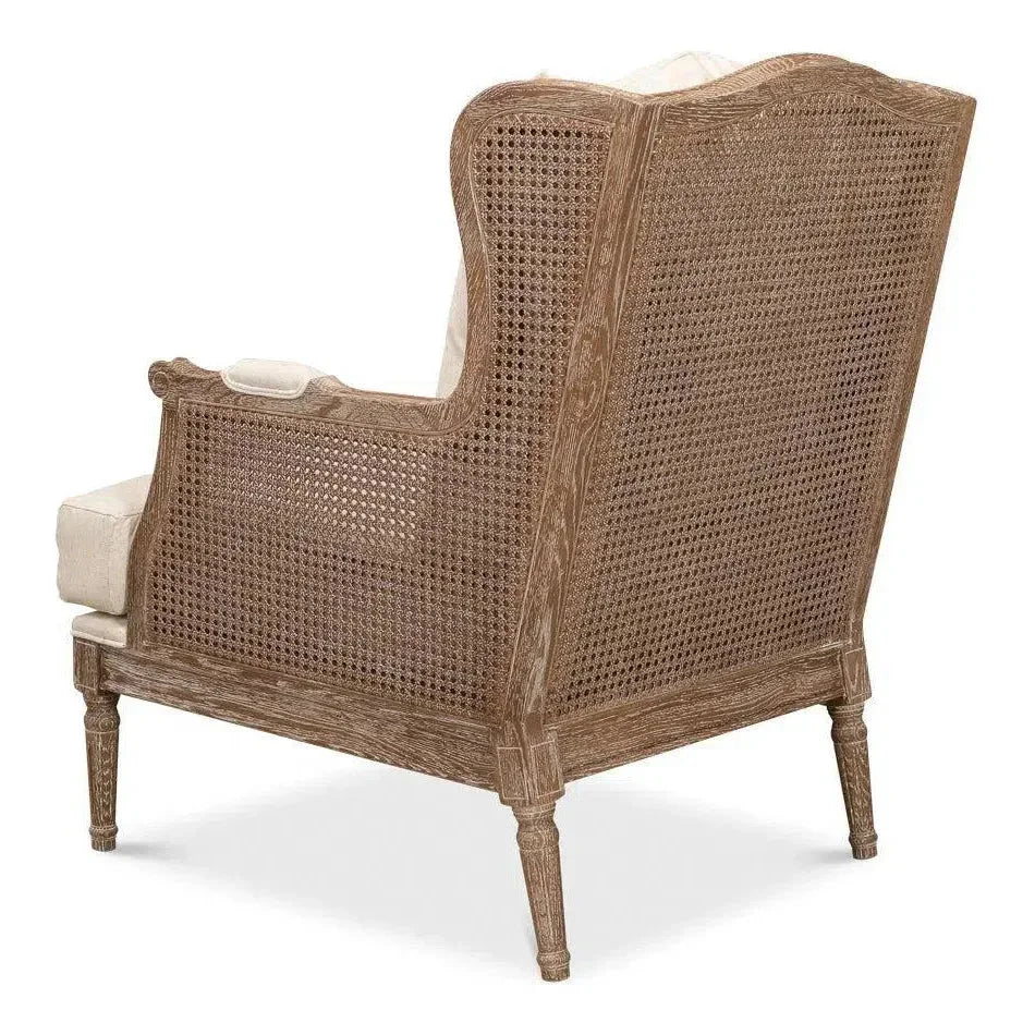 Ava Accent Chair Wingback Down Cushions - LOOMLAN - Sarreid - Accent Chairs