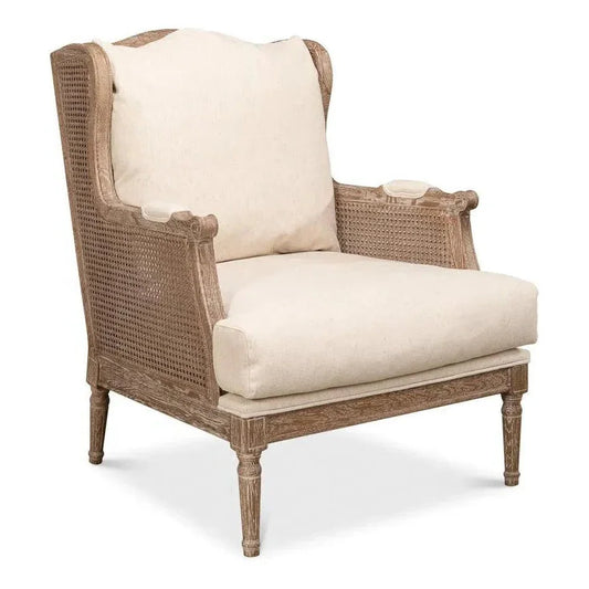 Ava Accent Chair Wingback Down Cushions - LOOMLAN - Sarreid - Accent Chairs