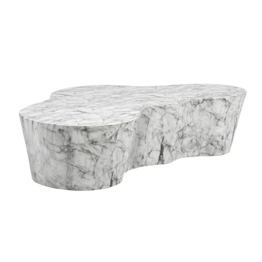 Ava Concrete Outdoor Geometric Coffee Table-Outdoor Coffee Tables-SUNPAN-White-Marble Look-Large-LOOMLAN