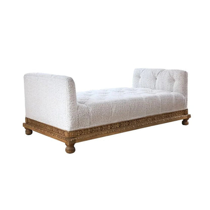 Ava Elegant Design White Fabric Chaise - LOOMLAN - Peninsula Home - Chaises