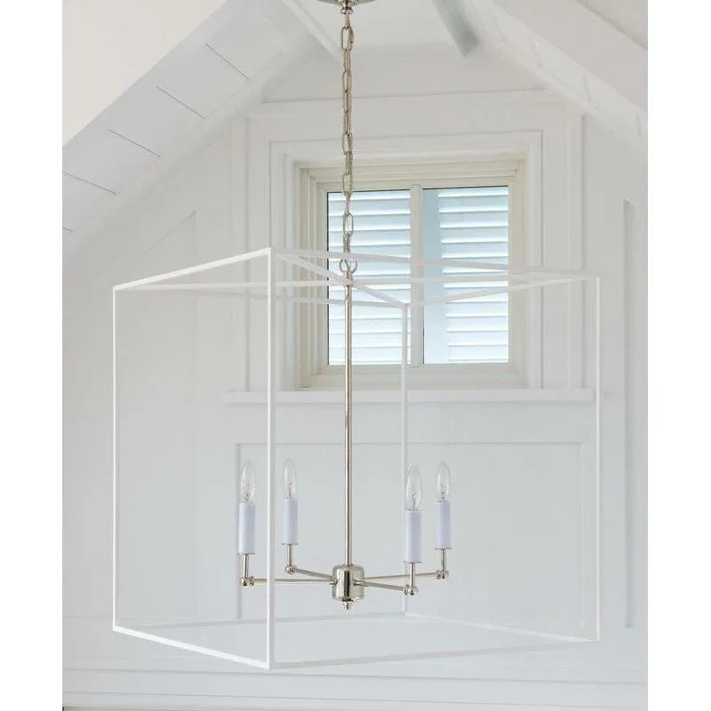 Avalon Clean White Finish Hanging Chandelier - LOOMLAN - Wildwood - Chandeliers