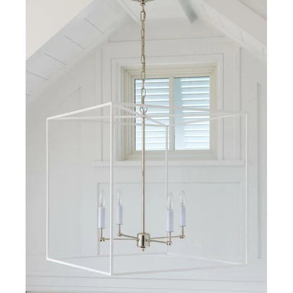 Avalon Clean White Finish Hanging Chandelier - LOOMLAN - Wildwood - Chandeliers