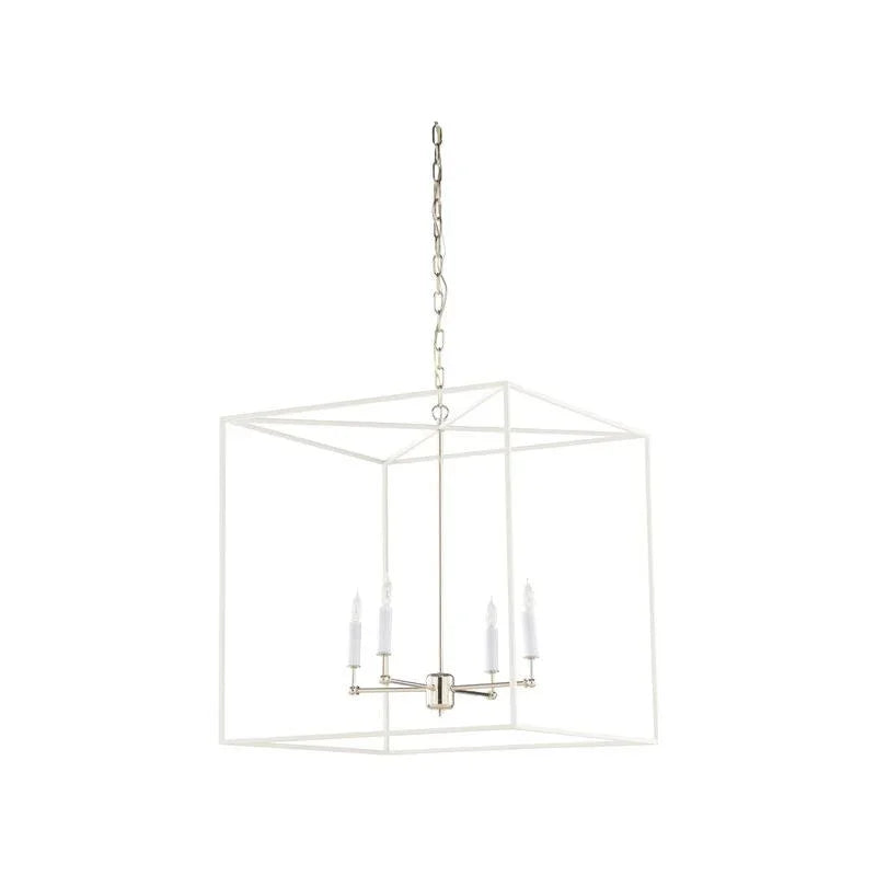Avalon Clean White Finish Hanging Chandelier - LOOMLAN - Wildwood - Chandeliers
