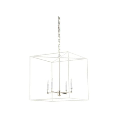Avalon Clean White Finish Hanging Chandelier - LOOMLAN - Wildwood - Chandeliers