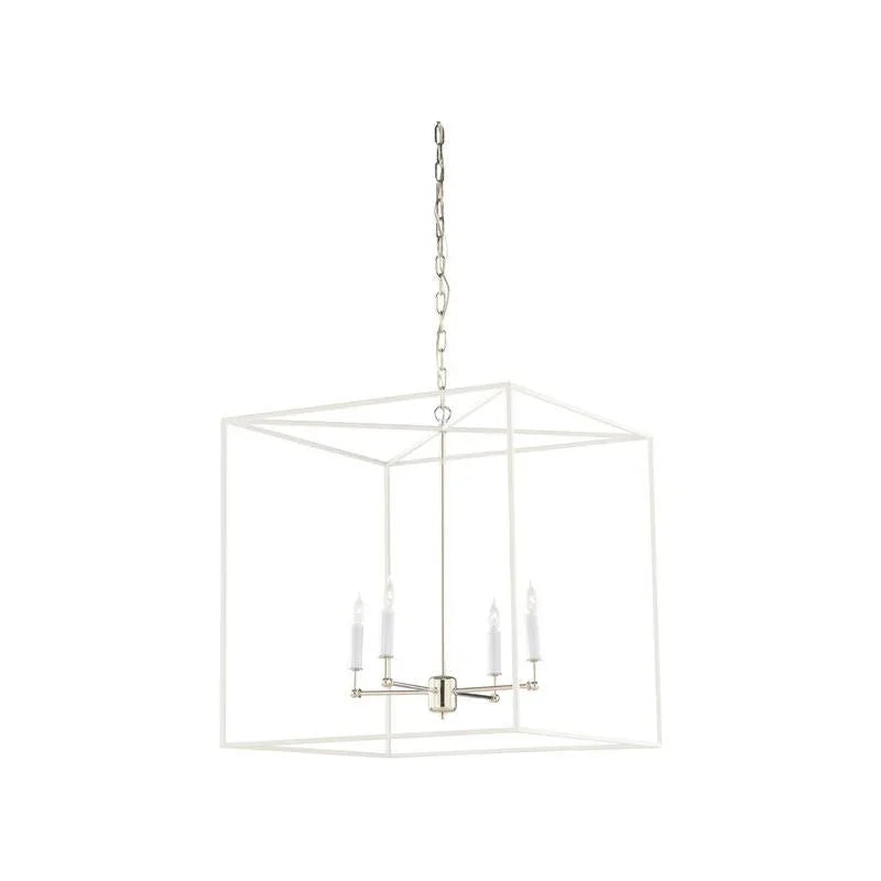 Avalon Clean White Finish Hanging Chandelier - LOOMLAN - Wildwood - Chandeliers
