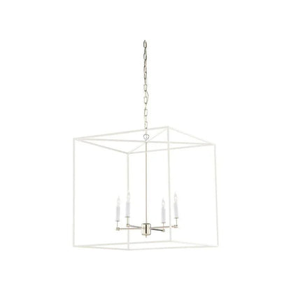 Avalon Clean White Finish Hanging Chandelier - LOOMLAN - Wildwood - Chandeliers