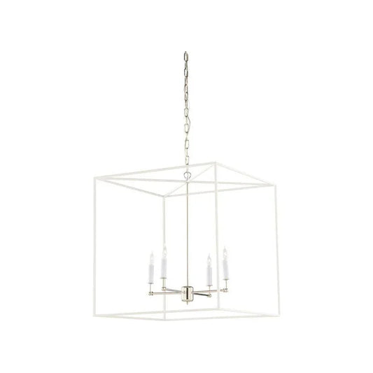 Avalon Clean White Finish Hanging Chandelier - LOOMLAN - Wildwood - Chandeliers