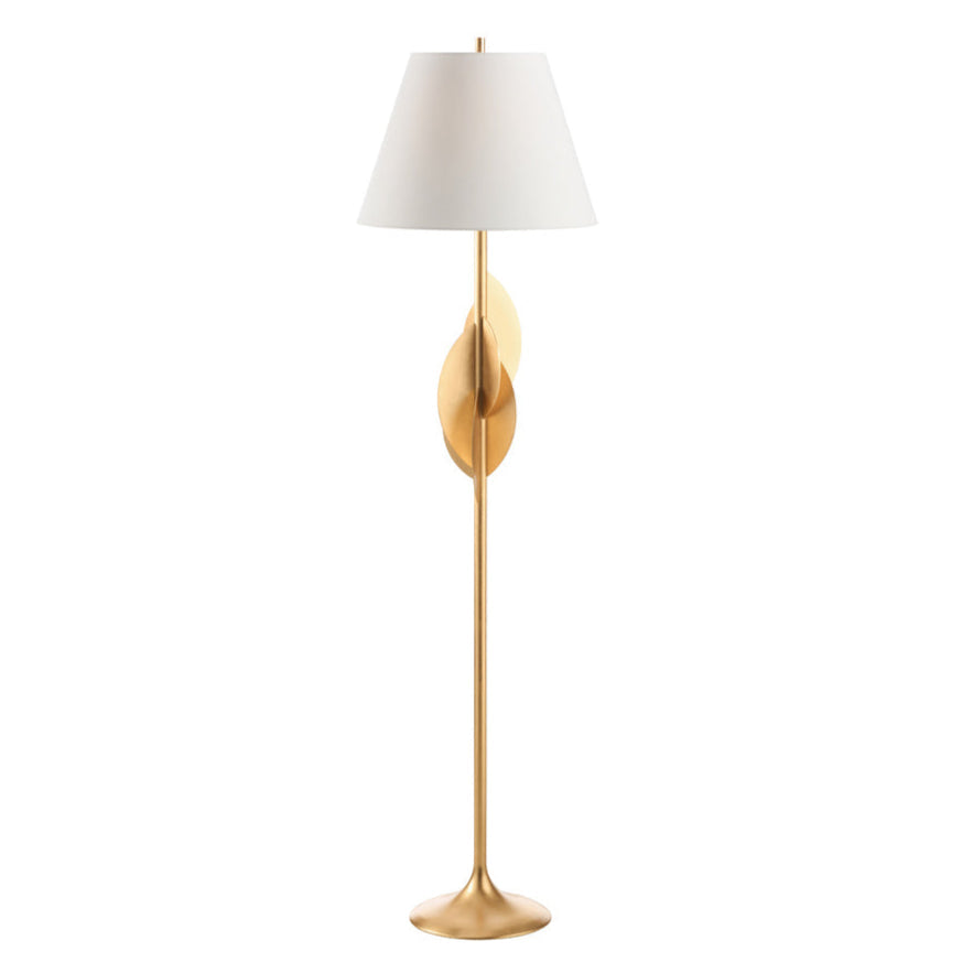 Avalon Metal Golden Floor Lamp-Floor Lamps-Wildwood-LOOMLAN