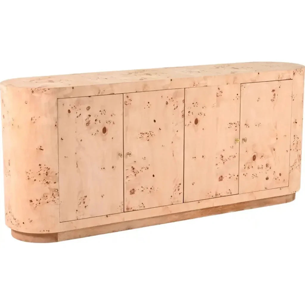 Lowen Wooden Light Brown 4 Door Sideboard - LOOMLAN - LOOMLAN - Sideboards