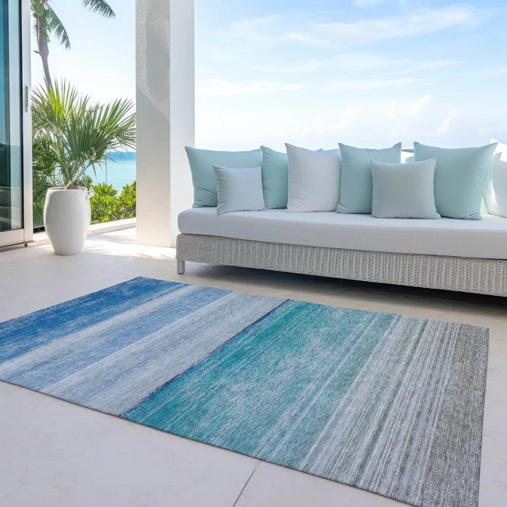 Avanora Blue Washable Indoor - Outdoor Rug - LOOMLAN - LOOMLAN Rugs - Outdoor Rugs