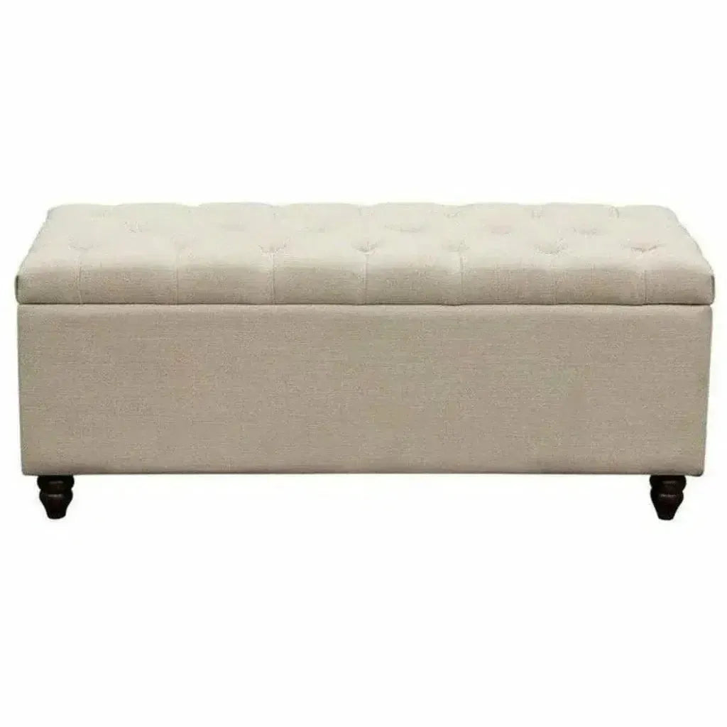 Ave Tufted Lift - Top Storage Trunk Desert Sand Linen - LOOMLAN - Diamond Sofa - Ottomans