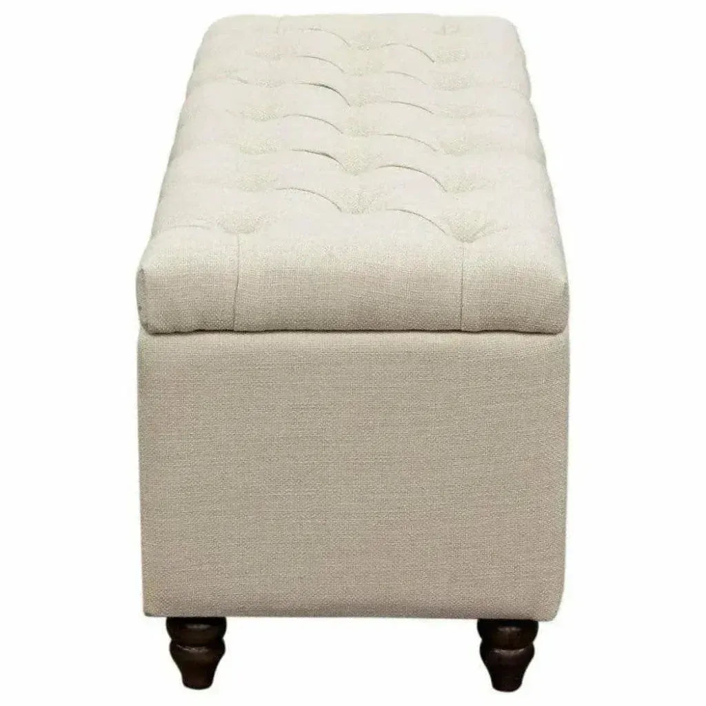 Ave Tufted Lift - Top Storage Trunk Desert Sand Linen - LOOMLAN - Diamond Sofa - Ottomans