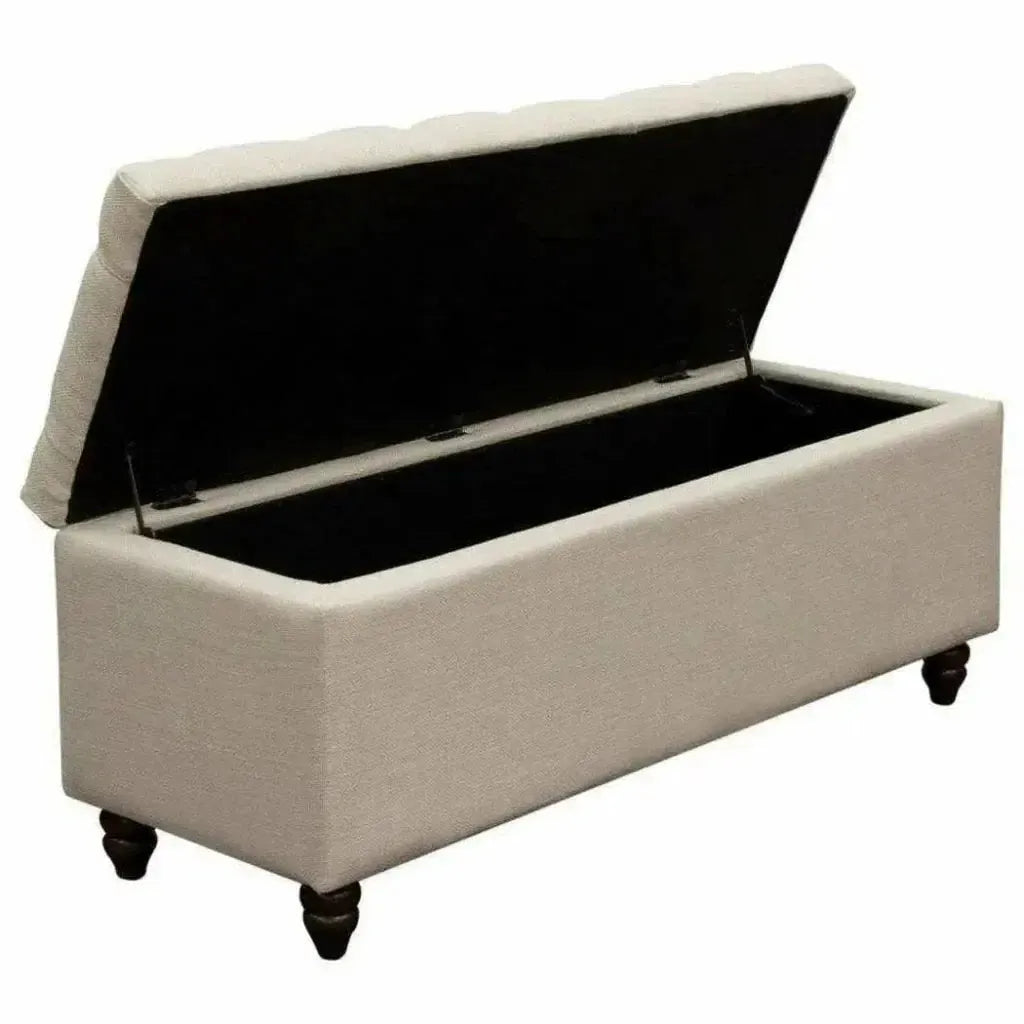 Ave Tufted Lift - Top Storage Trunk Desert Sand Linen - LOOMLAN - Diamond Sofa - Ottomans