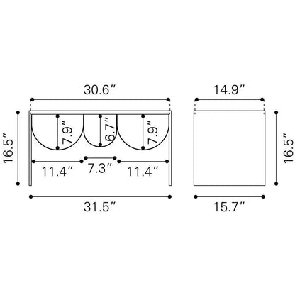 Aveiro Coffee Table Copper & Black - LOOMLAN - Zuo Modern - Coffee Tables