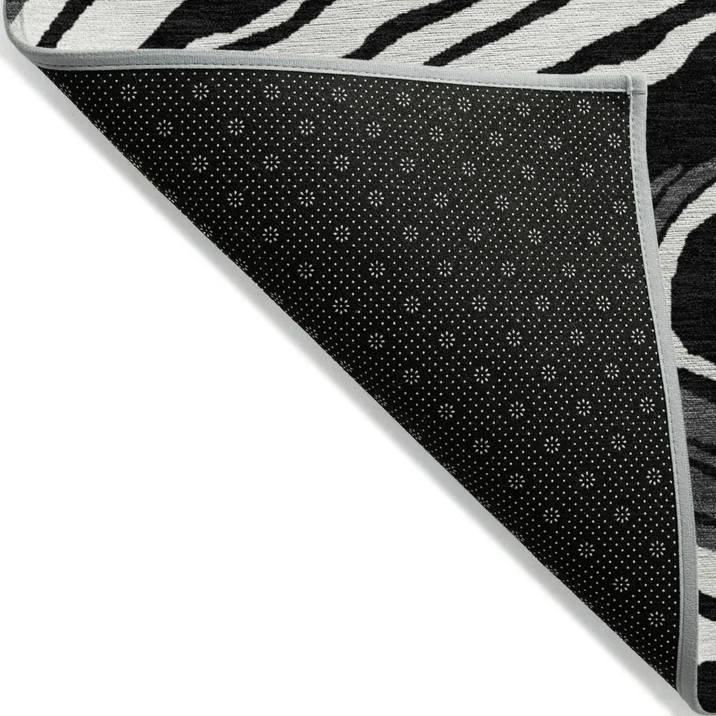 Avelia Black Washable Indoor-Outdoor Rug-Outdoor Rugs-LOOMLAN Rugs-LOOMLAN