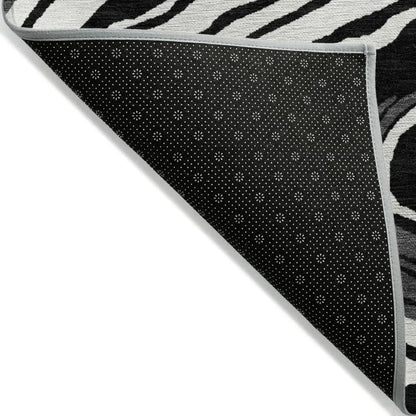 Avelia Black Washable Indoor-Outdoor Rug-Outdoor Rugs-LOOMLAN Rugs-LOOMLAN