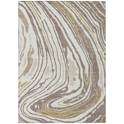 Avelia Brown Washable Indoor-Outdoor Rug-Outdoor Rugs-LOOMLAN Rugs-2'6" x 3'10"-LOOMLAN