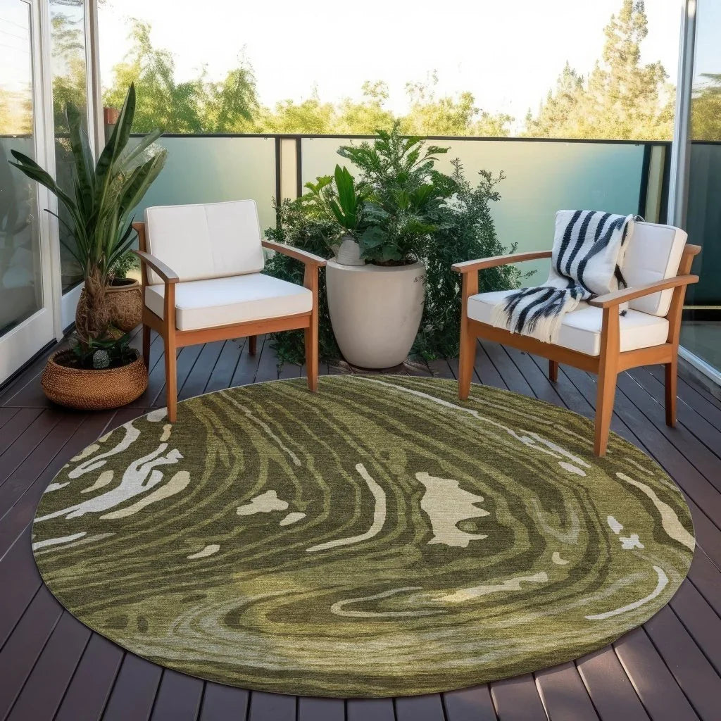 Avelia Green Washable Indoor-Outdoor Rug-Outdoor Rugs-LOOMLAN Rugs-LOOMLAN