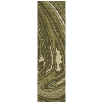 Avelia Green Washable Indoor-Outdoor Rug-Outdoor Rugs-LOOMLAN Rugs-2'3" x 7'6"-LOOMLAN