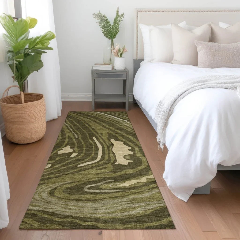 Avelia Green Washable Indoor-Outdoor Rug-Outdoor Rugs-LOOMLAN Rugs-LOOMLAN