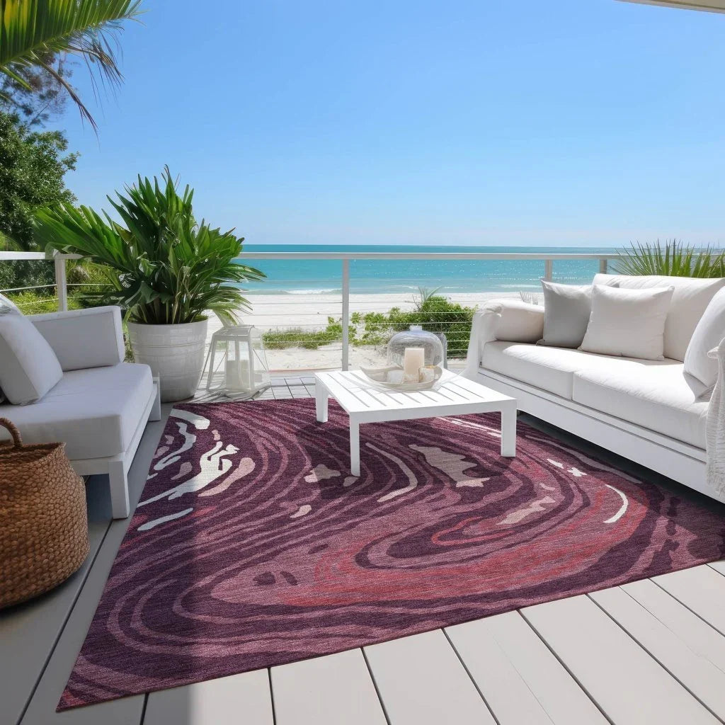 Avelia Red Washable Indoor-Outdoor Rug-Outdoor Rugs-LOOMLAN Rugs-LOOMLAN