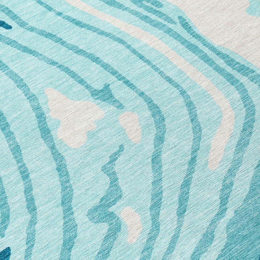 Avelia Teal Washable Indoor-Outdoor Rug-Outdoor Rugs-LOOMLAN Rugs-LOOMLAN