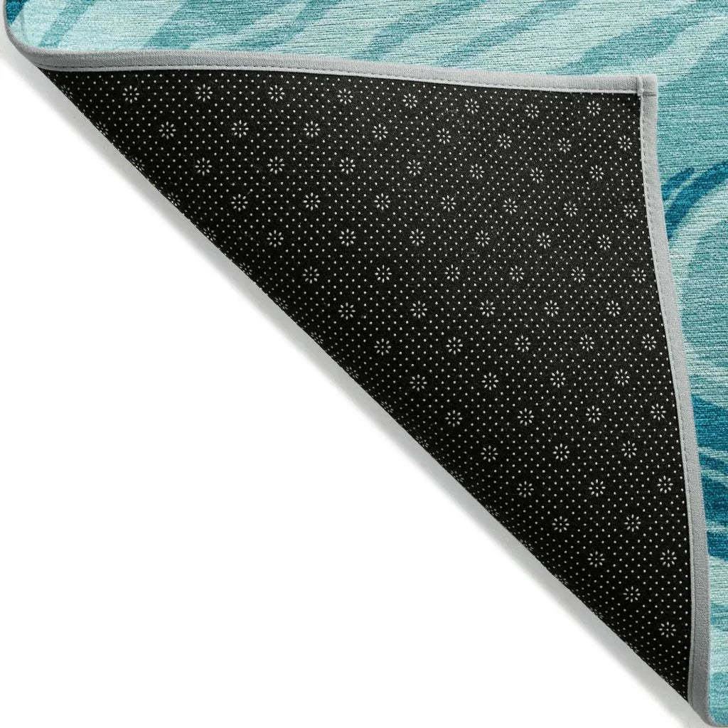 Avelia Teal Washable Indoor-Outdoor Rug-Outdoor Rugs-LOOMLAN Rugs-LOOMLAN