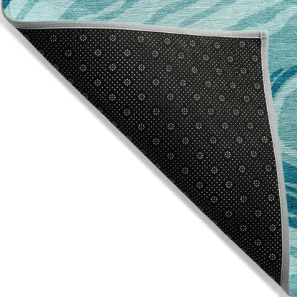 Avelia Teal Washable Indoor-Outdoor Rug-Outdoor Rugs-LOOMLAN Rugs-LOOMLAN