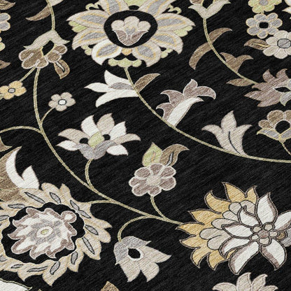 Aveline Black Washable Indoor-Outdoor Rug-Outdoor Rugs-LOOMLAN Rugs-LOOMLAN