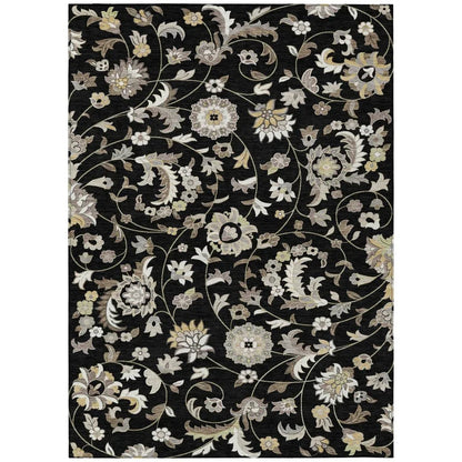 Aveline Black Washable Indoor-Outdoor Rug-Outdoor Rugs-LOOMLAN Rugs-2'6" x 3'10"-LOOMLAN